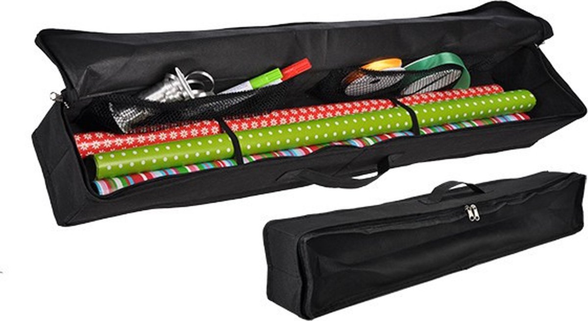 Cadeaupapier opbergtas - 76 x 13 x 8 cm - zwart