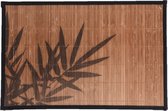 Rechthoekige placemat 30 x 45 cm bamboe bruin met zwarte bamboe print 2  - Placemats/onderleggers - Tafeldecoratie