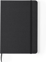 Luxe schriften/notitieboekje - 6x - zwart met elastiek - A5 formaat - gelinieerd