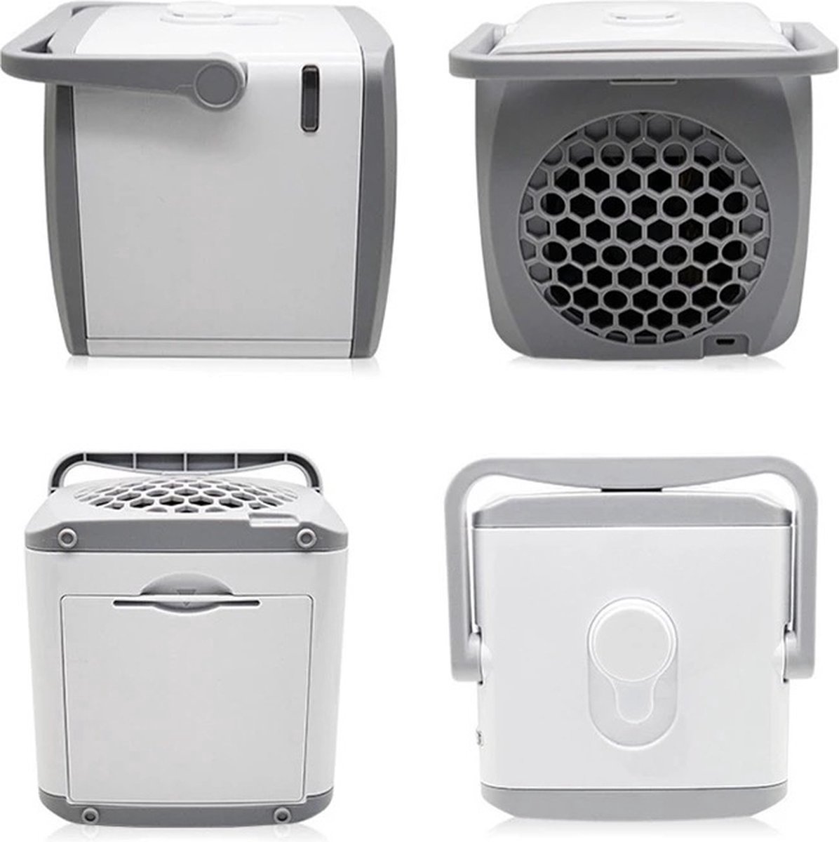 ICE Mini Airco luchtkoeler met watertank, luchtbevochtiger en USB, mobiele tafelventilator, energiezuinig, stil - Afbeelding 2
