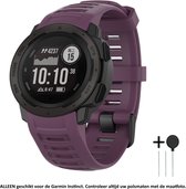 Paars Siliconen Bandje geschikt voor Garmin Instinct – Maat: zie maatfoto – smartwatch strap - band - horlogeband - wearable - polsbandje - rubber