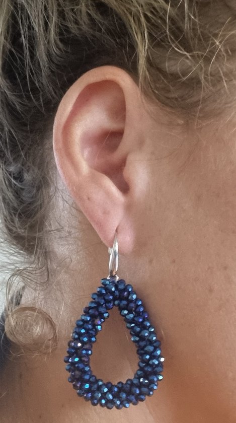 Tibri 510 - Blauwe oorbellen - Dames oorbellen - Druppel oorbellen - Grote  oorbellen -... | bol