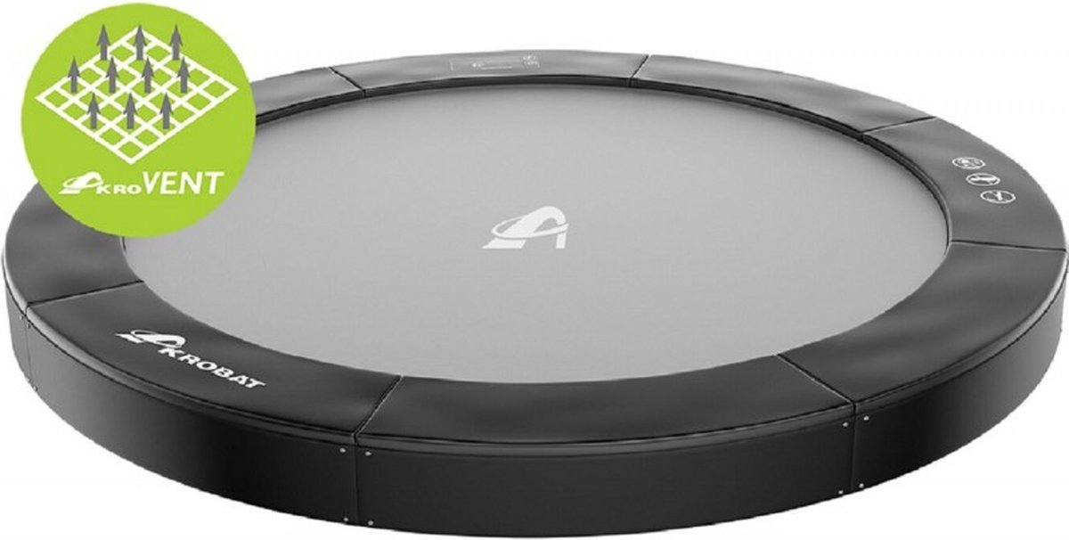 Akrobat Primus Flat to the ground Trampoline 365 Zwart