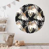 Muurcirkel aapjes - Ø 100 cm - Dieren - zwart - Muurcirkel binnen - Wanddecoratie - Forex - Babykamer en kinderkamer
