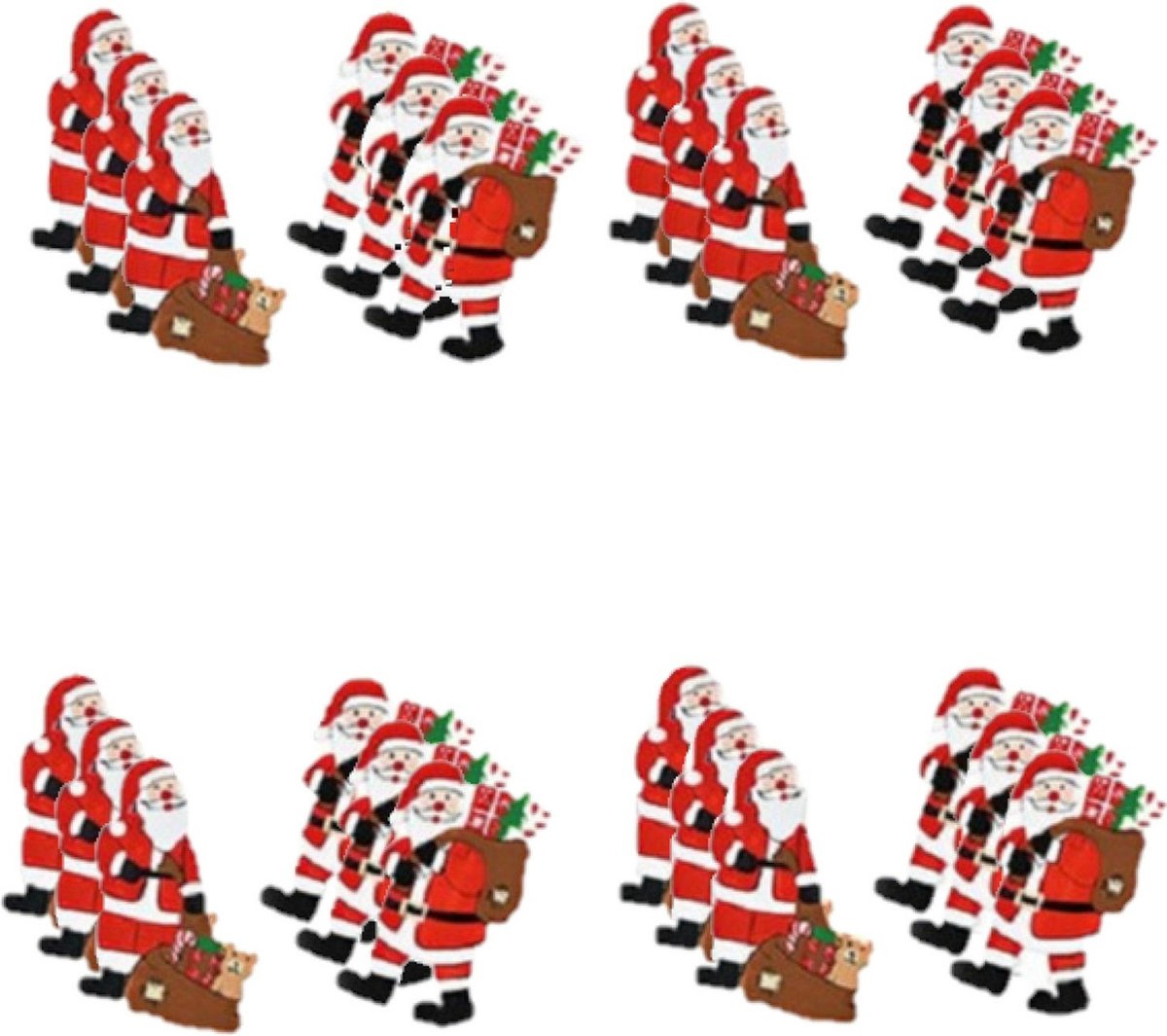 G. Wurm 24x stuks houten kersthangers kerstmannen 6 cm kerstornamenten - Kerstversiering ornamenten/kerstboomversiering Rood