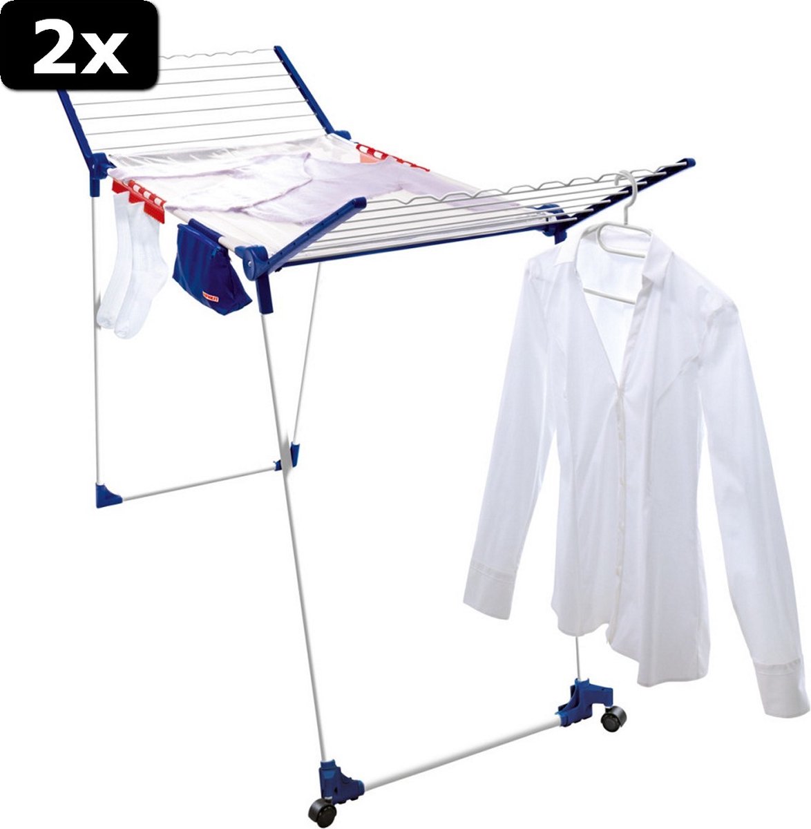 Goedkoopste 2x Leifheit 81517 Droogrek Pegasus 200 Deluxe Mobile