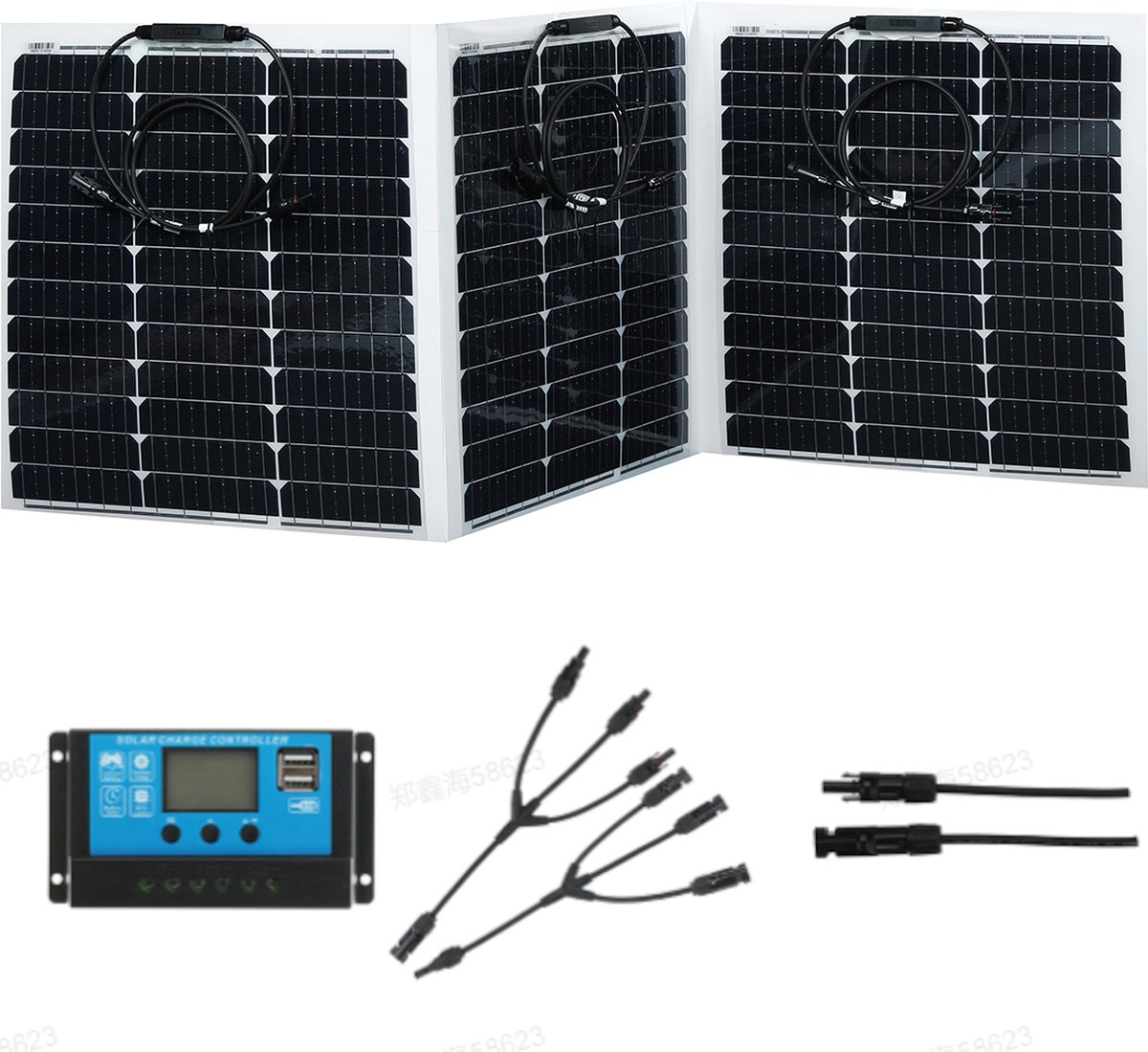 Compleet 150W Opvouwbare Zonnepaneel set Met 20A controller Zonnepanelen - voor camping, camper of boot op zonne-energie
