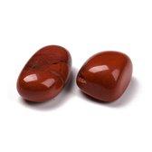 Sattva Rocks | AARDEN | linnen kado zakje met 100 gram Rode Jaspis (±9 trommelstenen)