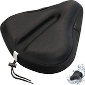 TIKKENS® Zadelhoes Fiets Gel 3D met Regenhoes - Gleuf - Fietszadeldek - Zadelhoes - Silicone - Pad - Fietsen - Zitkussen - Fietszadelhoes - Zadel - Hoes - Zwart