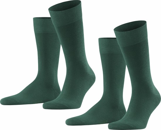FALKE Happy 2-Pack katoen multipack sokken heren groen - Maat 39-42