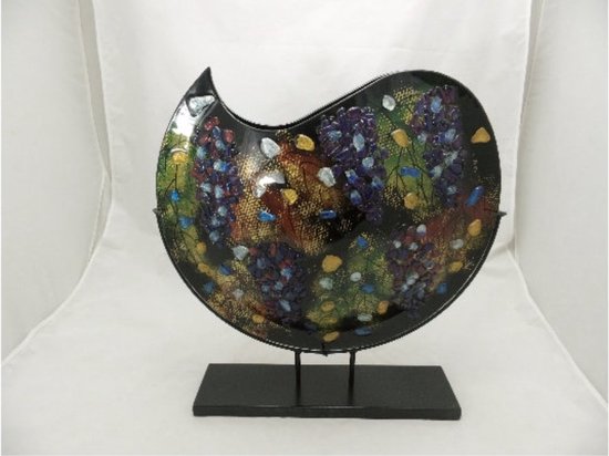 Glazen vaas - 48 cm hoog - vaas maanvorm gekleurd - Grape - decoratief glaswerk