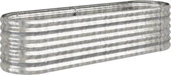 Jardinière vidaXL - 152 x 40 x 36 cm - Acier - Argent - Décoration de jardin - Jardinière ovale - Jardinière en métal - Jardinière en acier