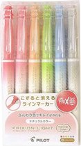 Pilot FriXion Light Natural Colour Uitwisbare Highlighters 6 Colour Set verpakt in een A6 Zipperbag