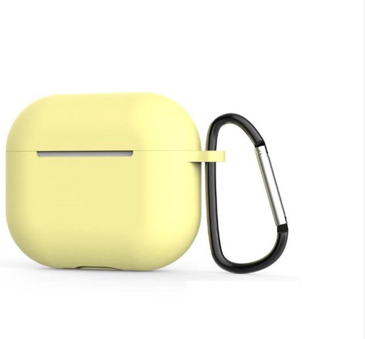 Siliconen case - geschikt voor airpods 3 - met karabijnhaak - geel