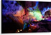 WallClassics - Canvas  - Gekleurde Lichten in een Grot - 120x80 cm Foto op Canvas Schilderij (Wanddecoratie op Canvas)