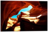WallClassics - Dibond - Antelope Canyon - 60x40 cm Foto op Aluminium (Wanddecoratie van metaal)