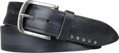 Fana Belts leren riem zwart - Extra brede riem 4.5 cm - Stoere riem - Taillemaat 115 - Italiaanse riem - Nikkel vrij