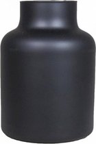 Vaas Zwart  –  Mat zwarte vaas - Handgemaakt – Glazen vaas  – Bloemenvaas - H20 x Ø15cm