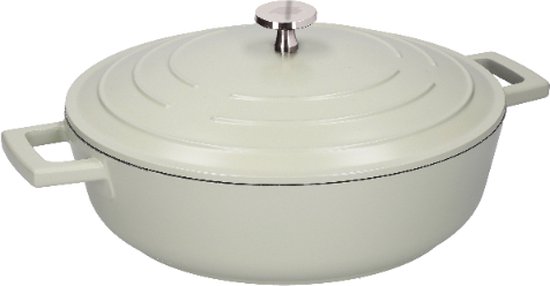 MasterClass braadpan met deksel, groot 5 l/28 cm, lichtgewicht gegoten aluminium, geschikt voor inductiekookplaten en ovens, blauw