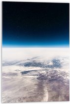WallClassics - Acrylglas - Uitzicht over de Aarde in de Ruimte - 50x75 cm Foto op Acrylglas (Wanddecoratie op Acrylaat)