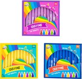 Waskrijt - Waskrijtjes voor Kinderen - 72 stuks - Inclusief Neon en Metallic kleuren