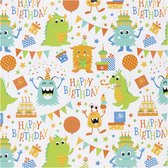 Inpakpapier, vrolijke kleuren, Verjaardag, B: 50 cm, 80 gr, 5 m/1 rol