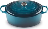 Cocotte ovale en fonte Le Creuset 35 cm / 8,9 litres - bleu sarcelle