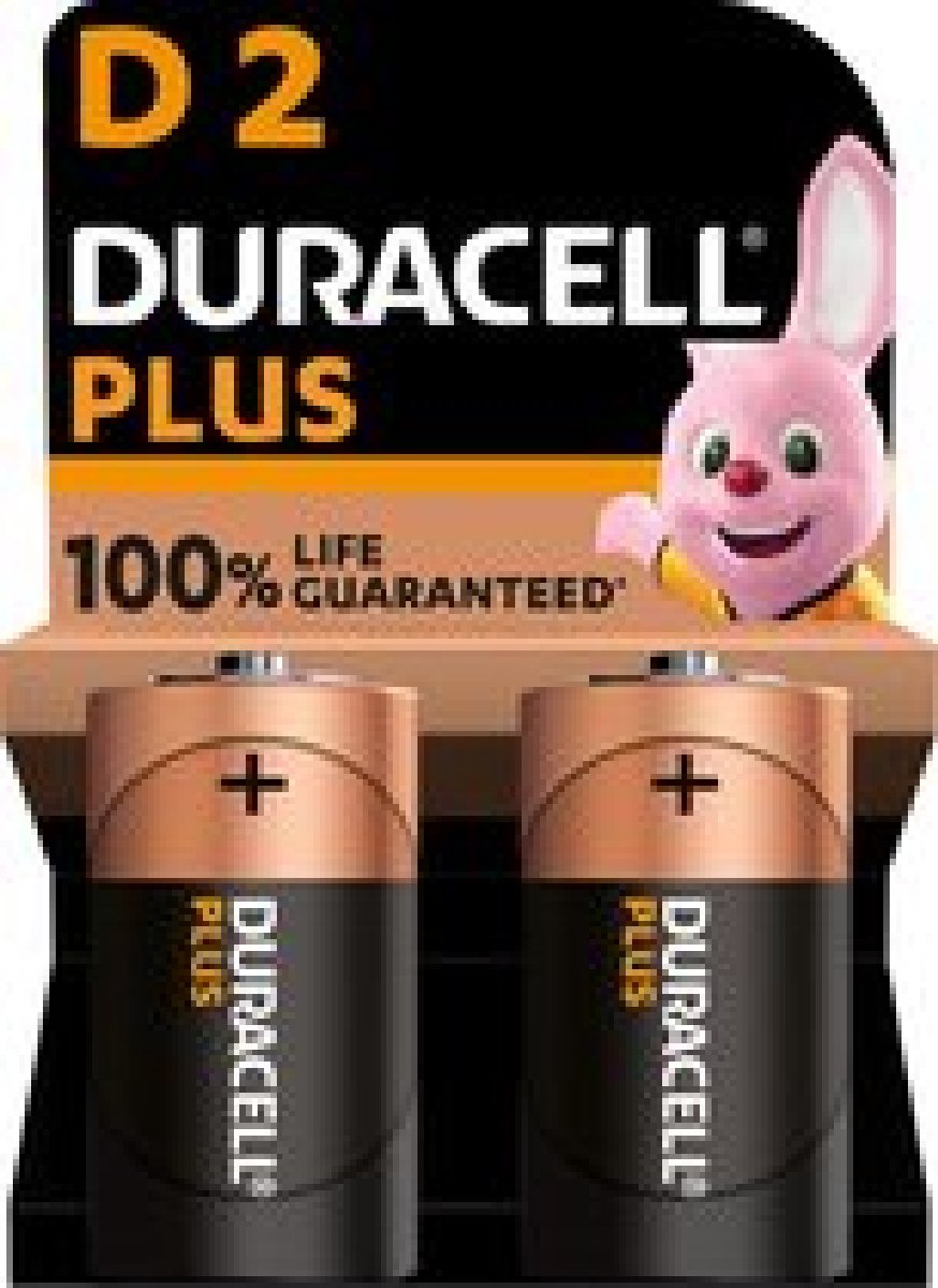 Duracell Plus Alkaline D batterijen - 2 stuks