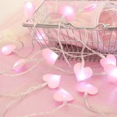 Led lampjes - Roze hartjes - 3 meter - 20 lichtjes - Baby shower - Kinderkamer - Valentijn