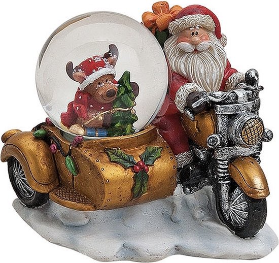 Wurm - Boule à neige - Noël - Père Noël - Sidecar Moto - Renne - Couleur or  - 10x8 cm... | bol.com