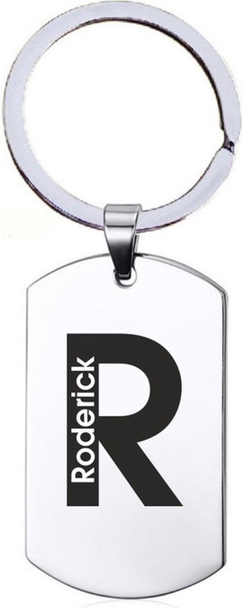 Naamkado - Roderick - RVS Sleutelhanger