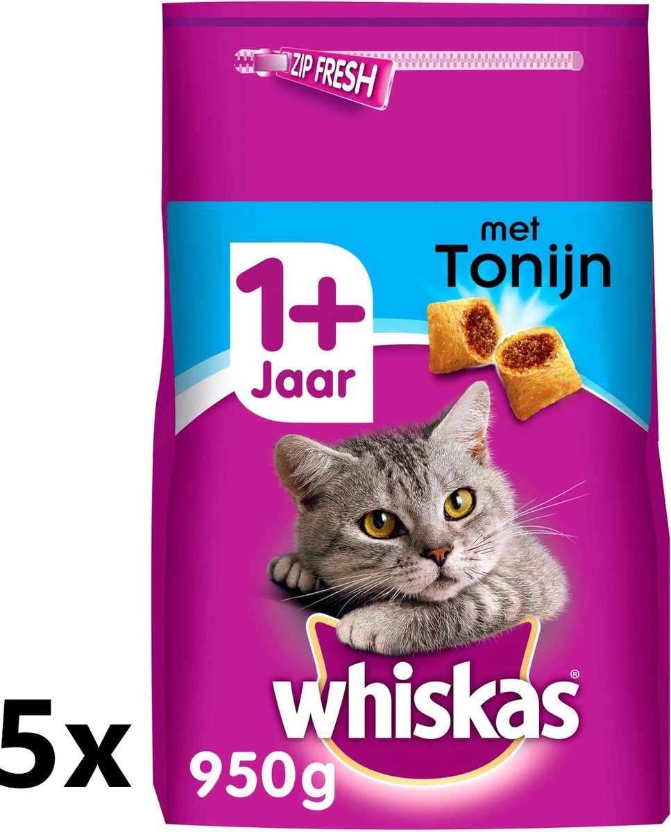 Whiskas Whiskas - Katten Droogvoer - Adult - Tonijn - 5x800