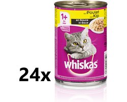 Whiskas - Kattenvoer - Blik - Adult - Brokjes in Saus - Kip - 24x400g