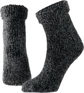 Wollen huis sokken anti-slip voor kinderen zwart maat 31-34