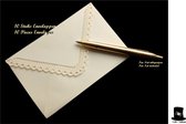 Bob Online ™ – 10 Stuks – Beige - Gestanste Enveloppen – Gestanste Enveloppen met Kantmotief – Die-Cut Lace Motive Envelopes – Bruiloft Enveloppen – Printbare Gestanste Enveloppen – Kantmotief Enveloppen – Huwelijksbedankjes Enveloppen
