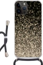 Geschikt voorApple Iphone 14 Pro Max - Crossbody Case - Glitters - Abstract - Design - Siliconen - Crossbody - Backcover met Koord - Telefoonhoesje met koord - Hoesje met touw
