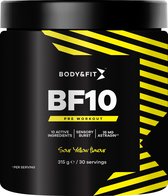 Body & Fit BF10 Pre Workout - Sour Yellow - Pré-entraînement avec 35 mg d'AstraGin® - 30 portions (315 grammes)