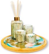 Resin Art JR: Set: 3 kaarsenhouders, aromatische geurverspreider & decoratieve plaat