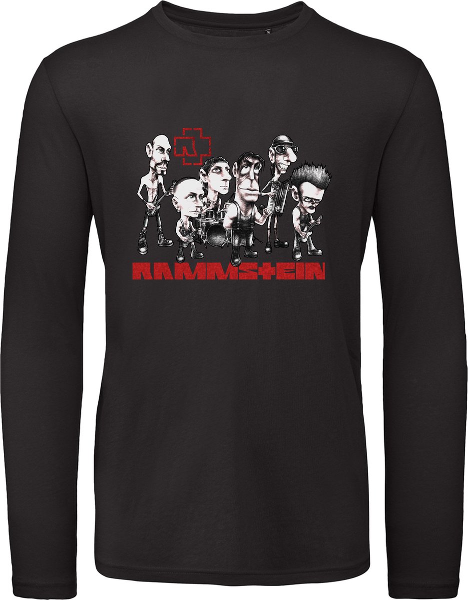 B & C - Heren T Shirt Rammstein - Lange Mouw - Zwart - Maat XL
