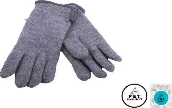 P&T Dames Handschoenen - Wol - Grijs - Maat 6,5