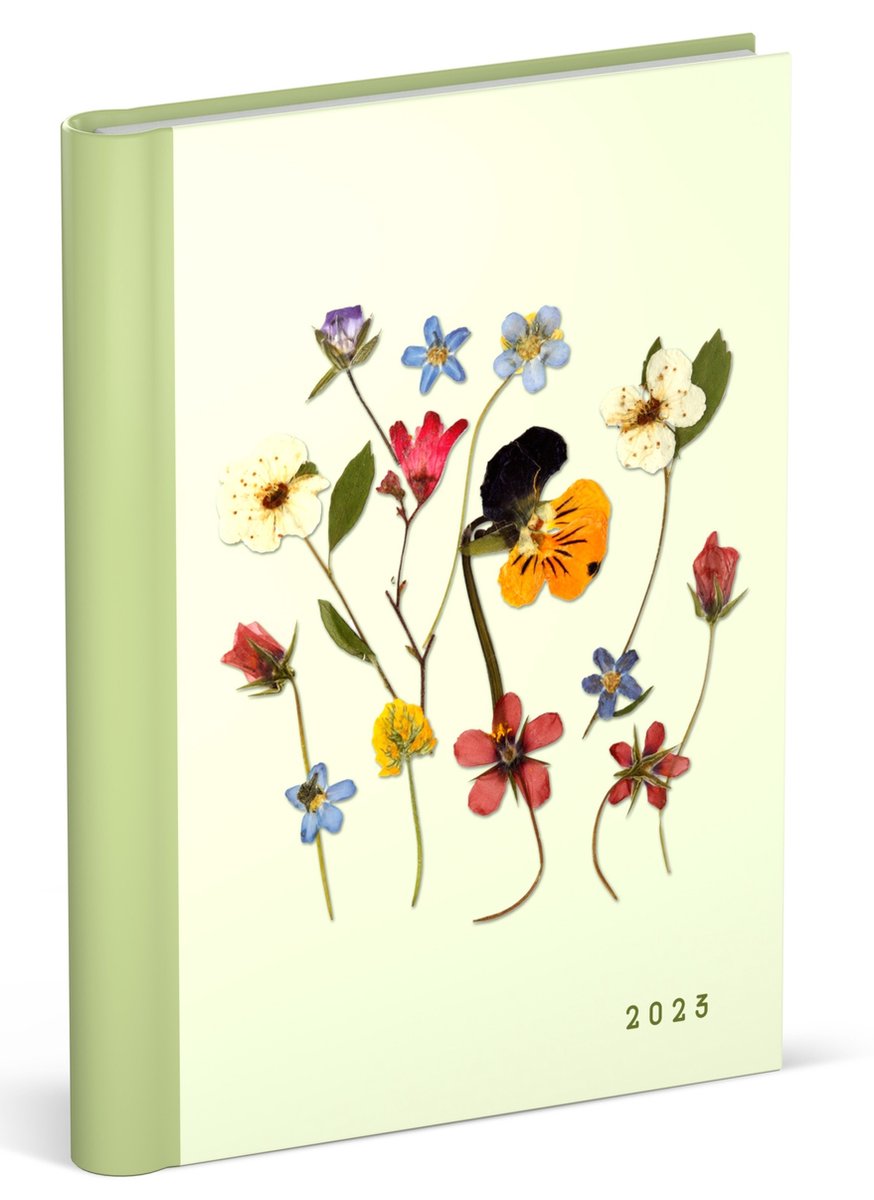 Flowers agenda 2023 - Lannoo - verborgen ringband - 1 week per 2 pagina's - 12 x 16 cm - groen