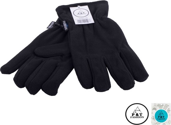 P&T Dames Handschoenen - Fleece + Thinsulate - Zwart - L-XL