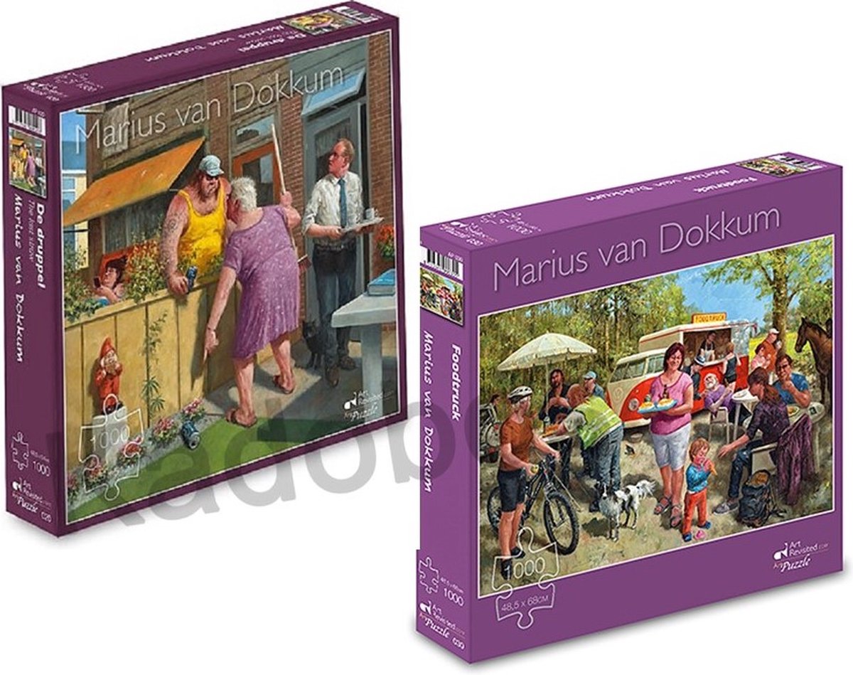 2x Puzzel 1000 pcs - Marius van Dokkum - Foodtruck - De druppel | bol.com