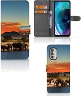 Wallet Book Case Motorola Moto G51 5G Telefoon Hoesje Olifanten