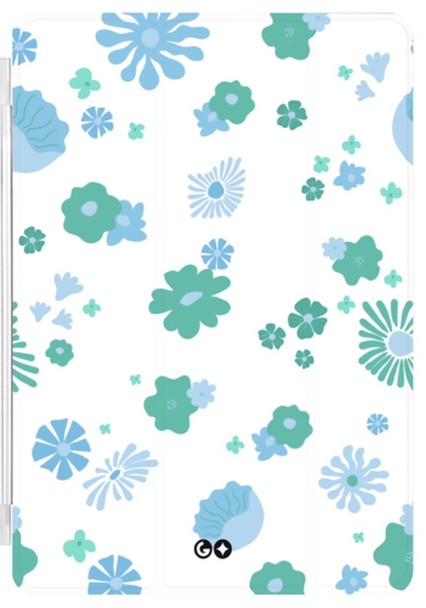 Smartcover geschikt voor Apple Ipad Mini 2021 - Standaard en bescherming - met magneten - Natuurcollectie - Hippie Flowers - Groen