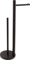 Merkloos Toiletrolhouder 15 x 53 cm zwart