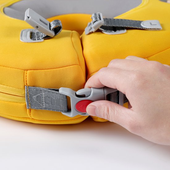 Drijfmaatje babyfloat + zwemluier -Baby Zwemband - Nekring/Zwemring/Zwemkraag - 0-12 maanden - Baby Spa - Luchtvrij - Geel maat M