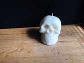 Schedel kaars - Skull candle - crème wit - handgemaakt - koolzaadwas