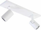 Witte balk spot Halospot | 2 lichts | wit | metaal | 40 x 9,5 cm | verstelbaar | plafondlamp | modern / strak design