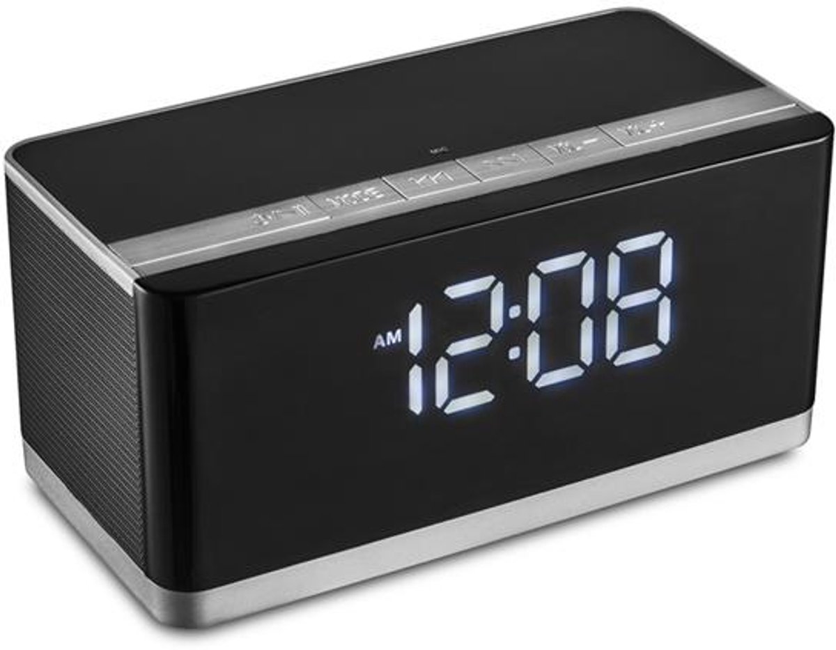 Platina Bluetooth Speaker met ingebouwde digitale Klok & FM 10W [43975]